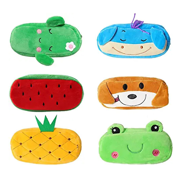 Wholesale School Kids Cute Cartoon Plush Pencil Case